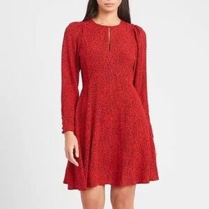 NWT. Banana Republic red long sleeve mini dress.